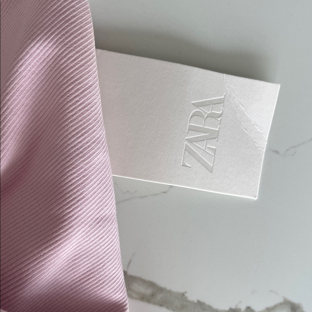Zara Pale Pink Square-Neck Ribbed Tank - Picture 9 of 11